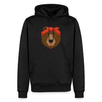 Halloween Ours Visage Costume Animaux Mignon - Sweat à capuche Premium bio Homme - noir - Devant - Nico (187cm)