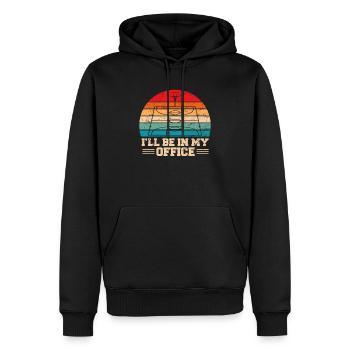Je serai dans mon bureau Entraîneur de basketball Basketball P - Sweat à capuche Premium bio Homme - noir - Devant - Nico (187cm)