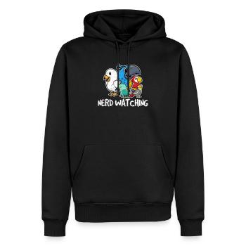 Nerd Watching Funny Birdwatching Funny Bird Watchi - Men’s Premium Organic Hoodie - black - Front - Nico (187cm)