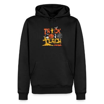 Jolie salle de classe de l’école d’enseignants d’Halloween - Sweat à capuche Premium bio Homme - noir - Devant - Nico (187cm)