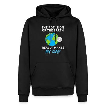 The Rotation Of The Earth Really Makes My Day - Männer Premium Bio Hoodie - Schwarz - Vorne - Nico (187cm)