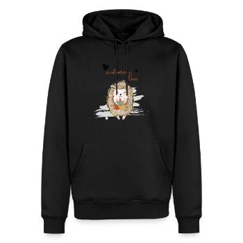Feuille Automne Arbre Orange Automne Feuilles Saison - Sweat à capuche Premium bio Homme - noir - Devant - Nico (187cm)