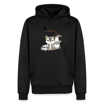 Süß lieber modischer Herbst -Füchse warten auf 2022 - Männer Premium Bio Hoodie - Schwarz - Vorne - Nico (187cm)
