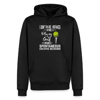 Je ne fais pas d’erreurs Drôle de golf Drôle Golf Lov - Sweat à capuche Premium bio Homme - noir - Devant - Nico (187cm)