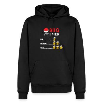 Mens Funny Grilling Shirts BBQ Timer BBQ - Men’s Premium Organic Hoodie - black - Front - Nico (187cm)