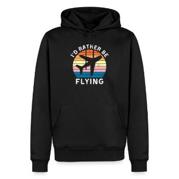 I d Rather Be Flying Airplane Pilot - Männer Premium Bio Hoodie - Schwarz - Vorne - Nico (187cm)