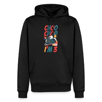 Conducteur de train à vapeur Trainspotting - Sweat à capuche Premium bio Homme - noir - Devant - Nico (187cm)