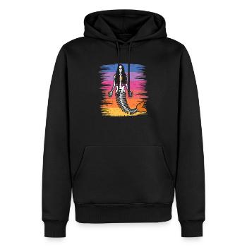 Mermaid Squelette Halloween Drôle Effrayant - Sweat à capuche Premium bio Homme - noir - Devant - Nico (187cm)