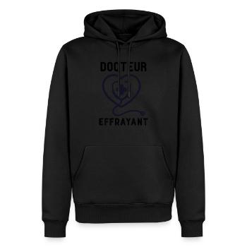 Tshirt homme Docteur effrayant - Sweat à capuche Premium bio Homme - noir - Devant - Nico (187cm)