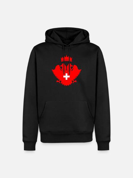Schweizer Wappen - Männer Premium Bio Hoodie - Schwarz