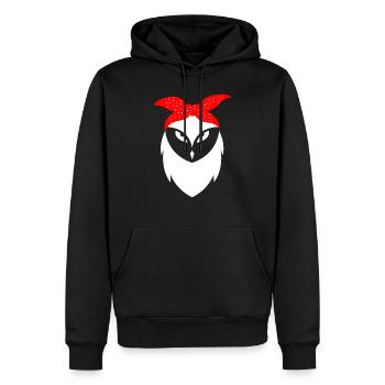 Hibou - Sweat à capuche Premium bio Homme - noir - Devant - Nico (187cm)