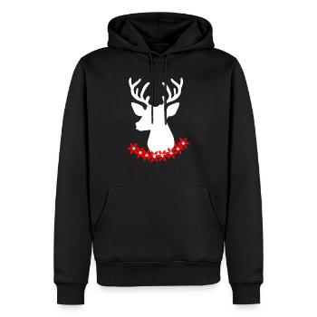 Cerf suisse - Sweat à capuche Premium bio Homme - noir - Devant - Nico (187cm)