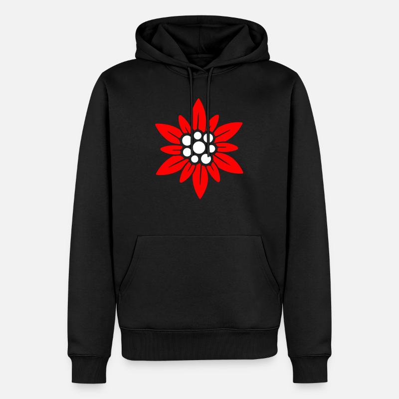 Schweizer Enzian - Männer Premium Bio Hoodie - Schwarz