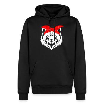 Ours suisse - Sweat à capuche Premium bio Homme - noir - Devant - Nico (187cm)