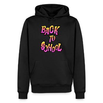 Back To School Cool Design - Men’s Premium Organic Hoodie - black - Front - Nico (187cm)