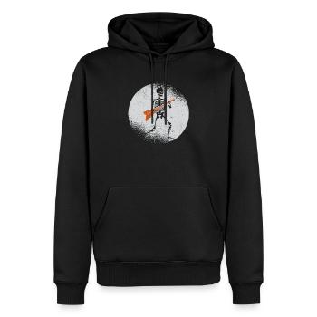 Skelett Gitarre spielend Rockmond Halloween Musik - Männer Premium Bio Hoodie - Schwarz - Vorne - Nico (187cm)