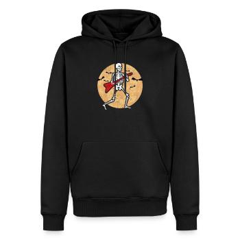 Skeleton Guitar jouant de la musique Rockmond Halloween - Sweat à capuche Premium bio Homme - noir - Devant - Nico (187cm)