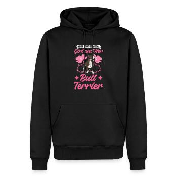 Bull Terrier Fille Miniature Bull Terrier - Sweat à capuche Premium bio Homme - noir - Devant - Nico (187cm)