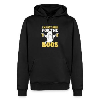Je suis juste là pour le fantôme d’Halloween Boos - Sweat à capuche Premium bio Homme - noir - Devant - Nico (187cm)