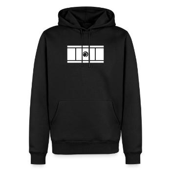 Court de tennis stylisé et balle de tennis - Sweat à capuche Premium bio Homme - noir - Devant - Nico (187cm)