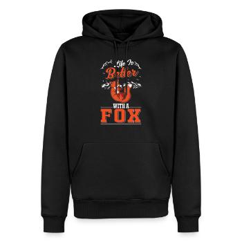 La vie est meilleure avec un Fox Rotfuchs Fuchs - Sweat à capuche Premium bio Homme - noir - Devant - Nico (187cm)