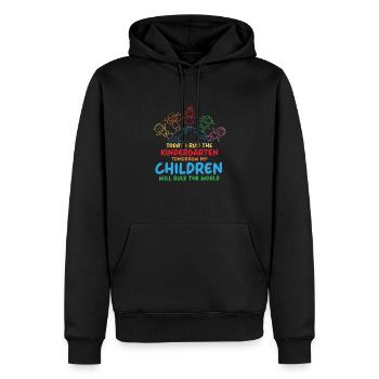 Aujourd’hui, je dirige l’éducateur de la maternelle - Sweat à capuche Premium bio Homme - noir - Devant - Nico (187cm)