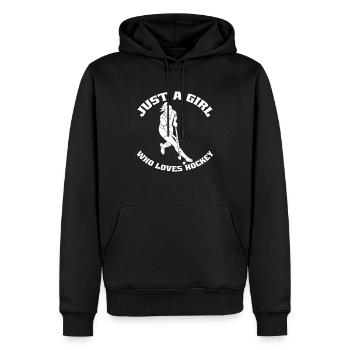 Hockey sur gazon Joueuse de hockey féminin Joueuse de hockey - Sweat à capuche Premium bio Homme - noir - Devant - Nico (187cm)