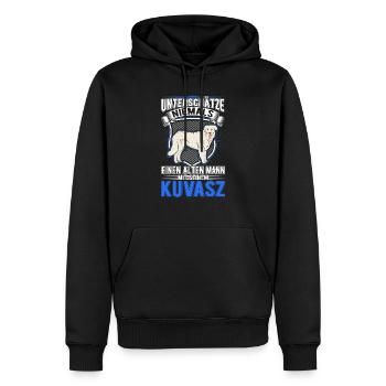 Kuvasz Alter Mann Ungarischer Kuvasz Rentner - Männer Premium Bio Hoodie - Schwarz - Vorne - Nico (187cm)
