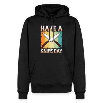 Have A Knife Day Collecting Aichmomania Fun Knives - Men’s Premium Organic Hoodie - black - Front - Nico (187cm)