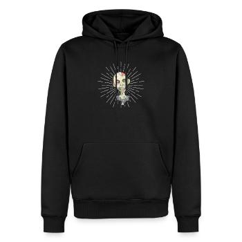 Zombie Gesicht Gehirn Halloween Zombies Gruselig - Männer Premium Bio Hoodie - Schwarz - Vorne - Nico (187cm)