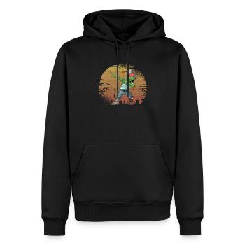 Halloween Dabbing Zombie Gehirn Lustig Zombies Dab - Männer Premium Bio Hoodie - Schwarz - Vorne - Nico (187cm)