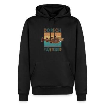 Dorsch Flüsterer Hochseeangeln In Norwegen Retro - Männer Premium Bio Hoodie - Schwarz - Vorne - Nico (187cm)