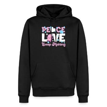 Soap Making Crafting Peace Love - Men’s Premium Organic Hoodie - black - Front - Nico (187cm)