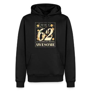 Septembre 1962 - cadeau du 60e anniversaire. Génial. - Sweat à capuche Premium bio Homme - noir - Devant - Nico (187cm)