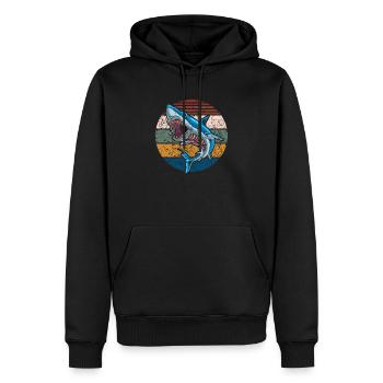 Shark Zombie Halloween Squelette Crâne Rib Cage - Sweat à capuche Premium bio Homme - noir - Devant - Nico (187cm)