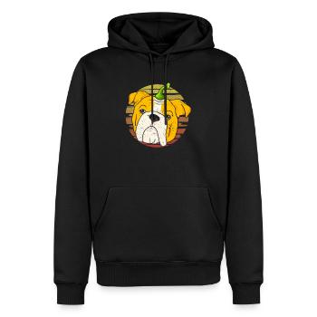 Englische Bulldogge Kürbis Halloween Thanksgiving - Männer Premium Bio Hoodie - Schwarz - Vorne - Nico (187cm)