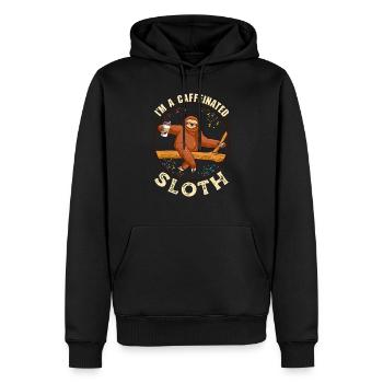 Coffee Lover Lazy Sleepy Tired Funny I'm A Caffein - Men’s Premium Organic Hoodie - black - Front - Nico (187cm)