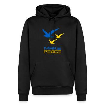 Make Peace Ukraine. Peace Birds - Men’s Premium Organic Hoodie - black - Front - Nico (187cm)