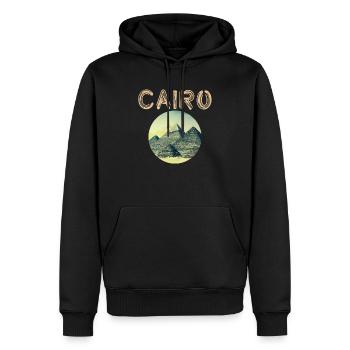 CAIRO - Men’s Premium Organic Hoodie - black - Front - Nico (187cm)