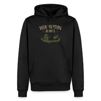 Chasse au cerf chasseur de cerfs - Sweat à capuche Premium bio Homme - noir - Devant - Nico (187cm)