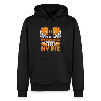 Wenn du meine Kürbisse magst, solltest du meine - Männer Premium Bio Hoodie - Schwarz - Vorne - Nico (187cm)
