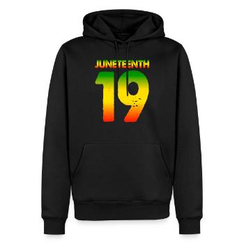 Juneteenth June 19 Black African Ancestry - Men’s Premium Organic Hoodie - black - Front - Nico (187cm)