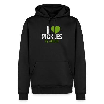 Ich liebe Gurken Jesus Lustige Gurke Liebhaber Zitat Spaß - Männer Premium Bio Hoodie - Schwarz - Vorne - Nico (187cm)
