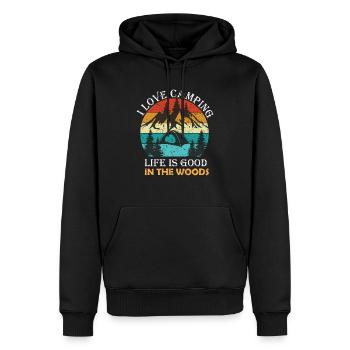 I love Camping. Outdoor Zelten Wandern - Männer Premium Bio Hoodie - Schwarz - Vorne - Nico (187cm)