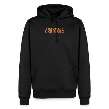 I Had Hair 3 Kids Ago Humor Bald Guy Bald Head Fun - Men’s Premium Organic Hoodie - black - Front - Nico (187cm)