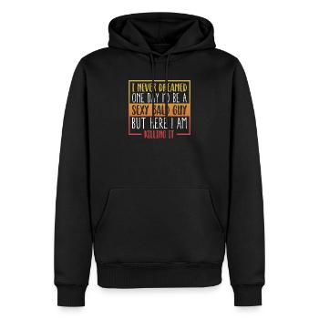 Nie geträumt sexy glatzköpfiger Kerl, der es glatzköpfig tötet - Männer Premium Bio Hoodie - Schwarz - Vorne - Nico (187cm)