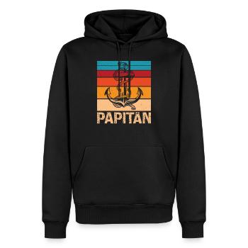 Herren Papitän Papa und Kapitän Lustiges Vintage - Sweat à capuche Premium bio Homme - noir - Devant - Nico (187cm)