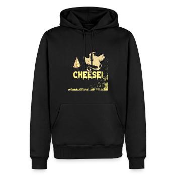 Fromage fantôme effrayant - Sweat à capuche Premium bio Homme - noir - Devant - Nico (187cm)