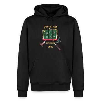 Erste Klasse Schulkind - Männer Premium Bio Hoodie - Schwarz - Vorne - Nico (187cm)