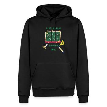 Erste Klasse Schulkind - Männer Premium Bio Hoodie - Schwarz - Vorne - Nico (187cm)